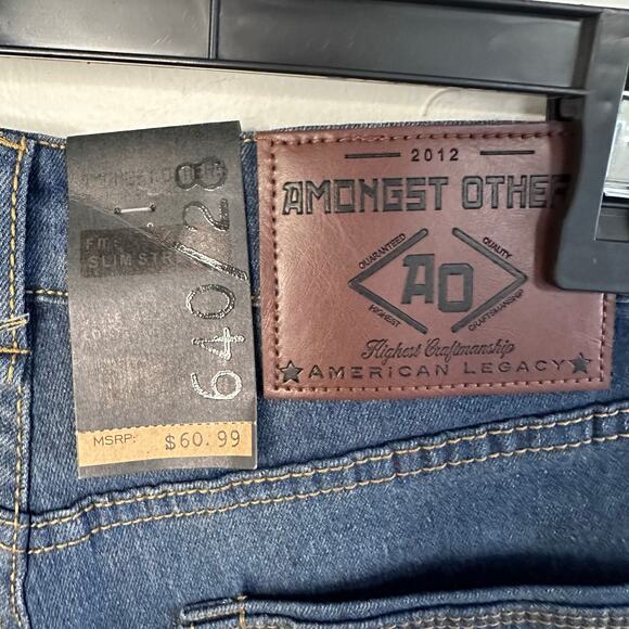 New mens Amongst Others slim stretch night shadow distressed jeans size 30x30 - Picture 5 of 7